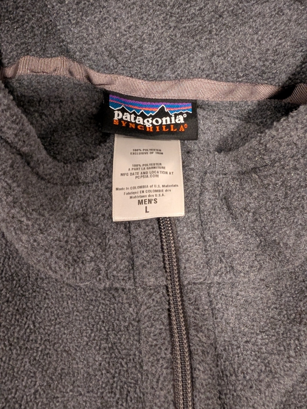 Patagonia Simple Synchilla Fleece Jacket Men's L Gray Full Zip 25096 FA11 - Picture 5 of 7